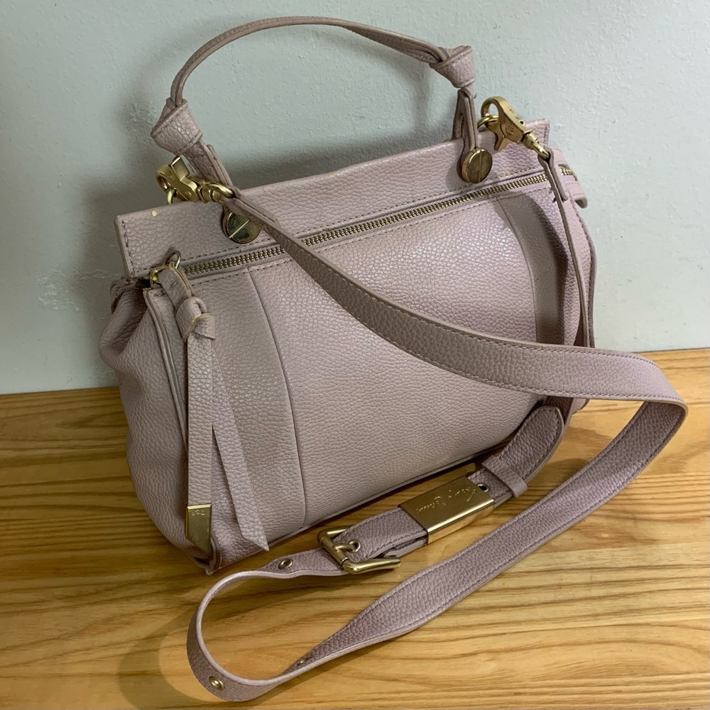 FOLEY & CORINNA Blush Beige Pink PEBBLE LEATHER Convertible CROSS BODY PURSE Bag